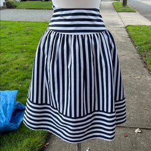 NWT Maeve Navy and White Striped Skirt